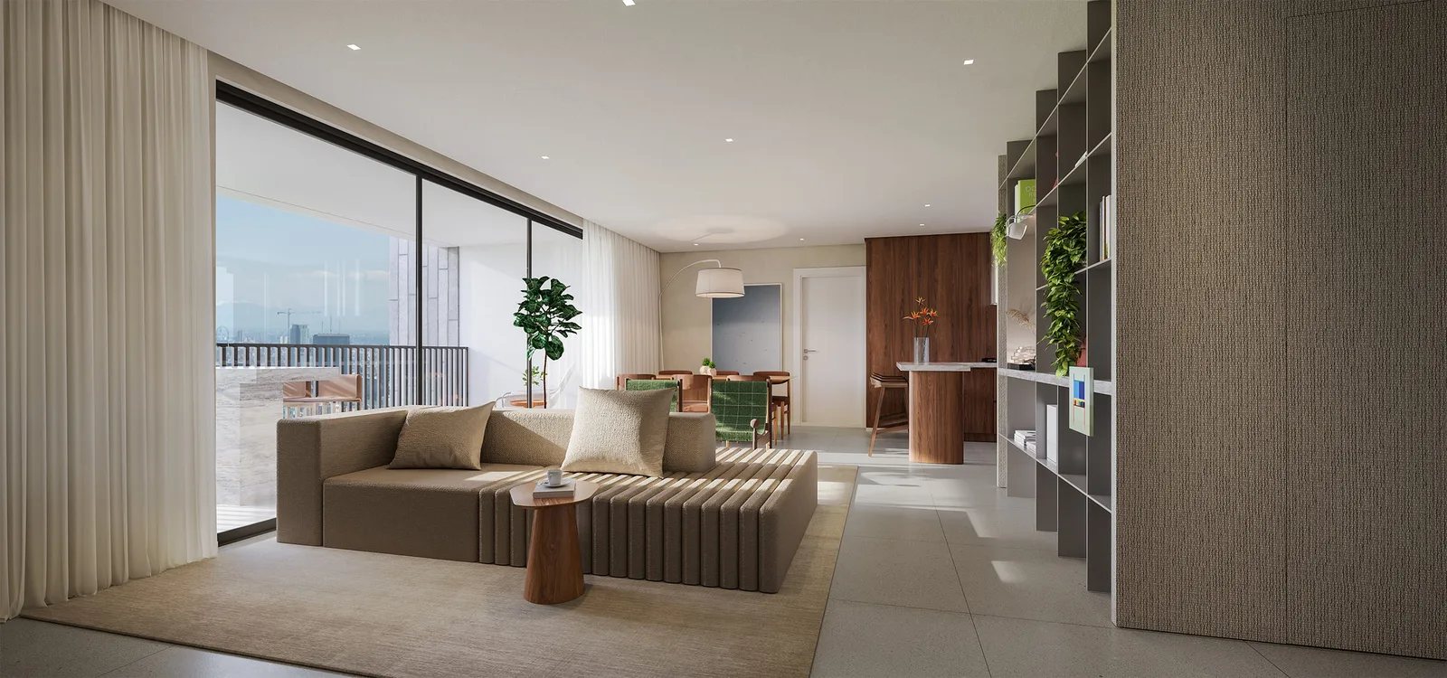 L'ARQ — Apartamento Tipo 127m² - Living