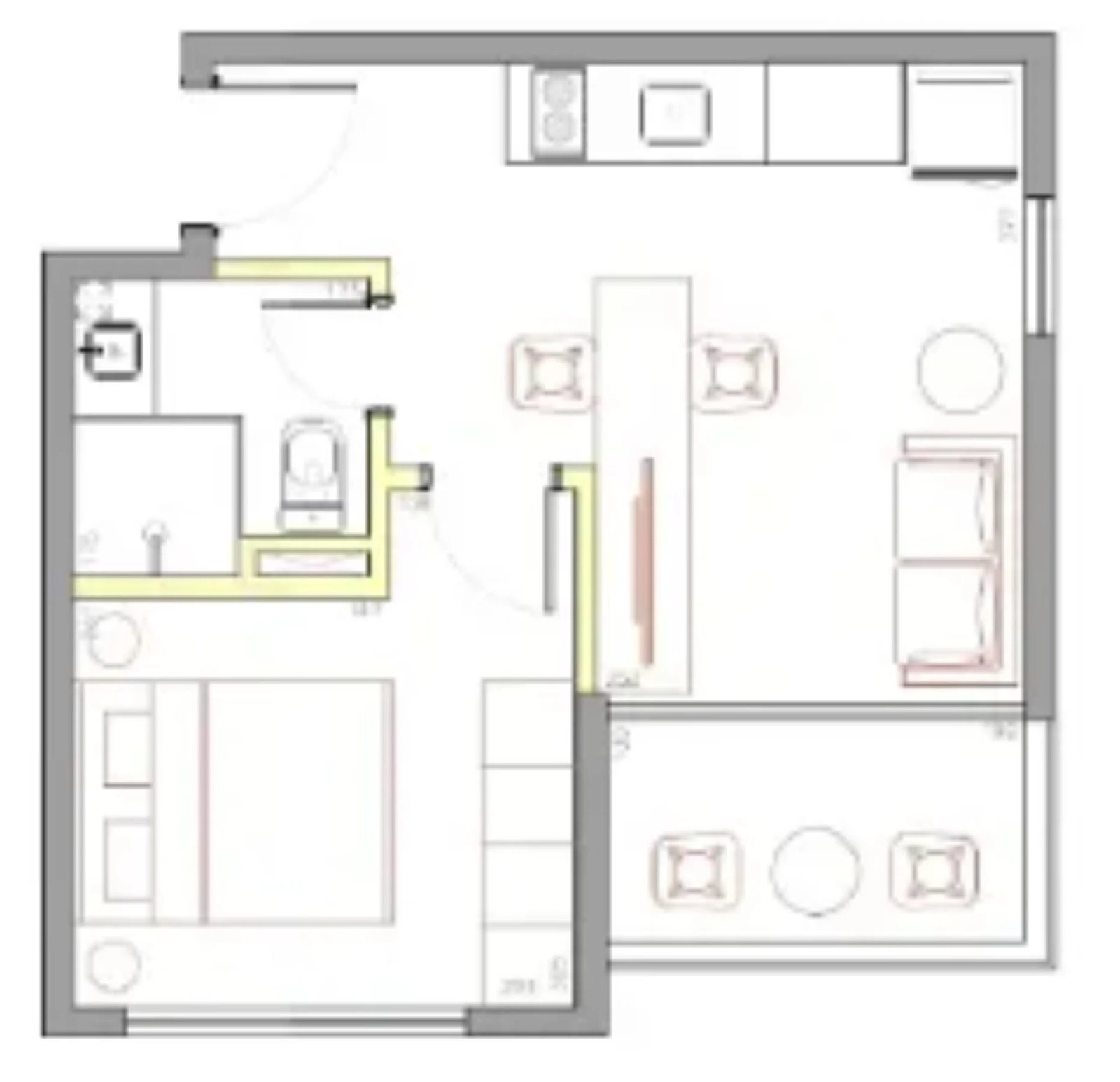 Planta 02 - 1 dorm 31,99m²