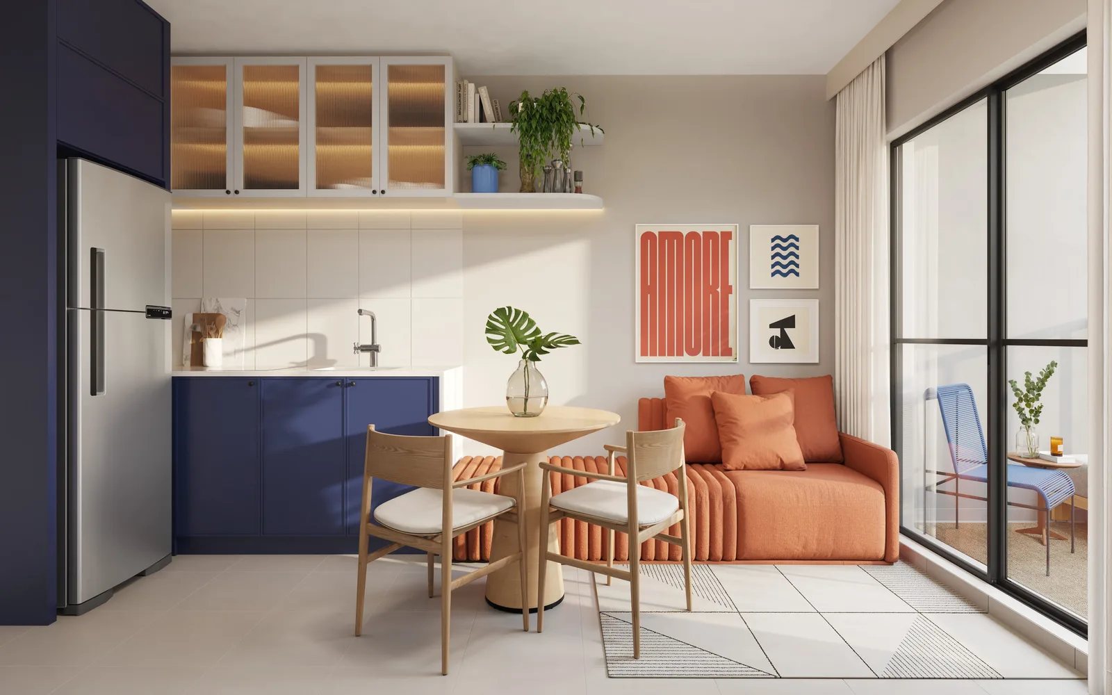 Converge - Residencial — 1Q LIVING + COZINHA