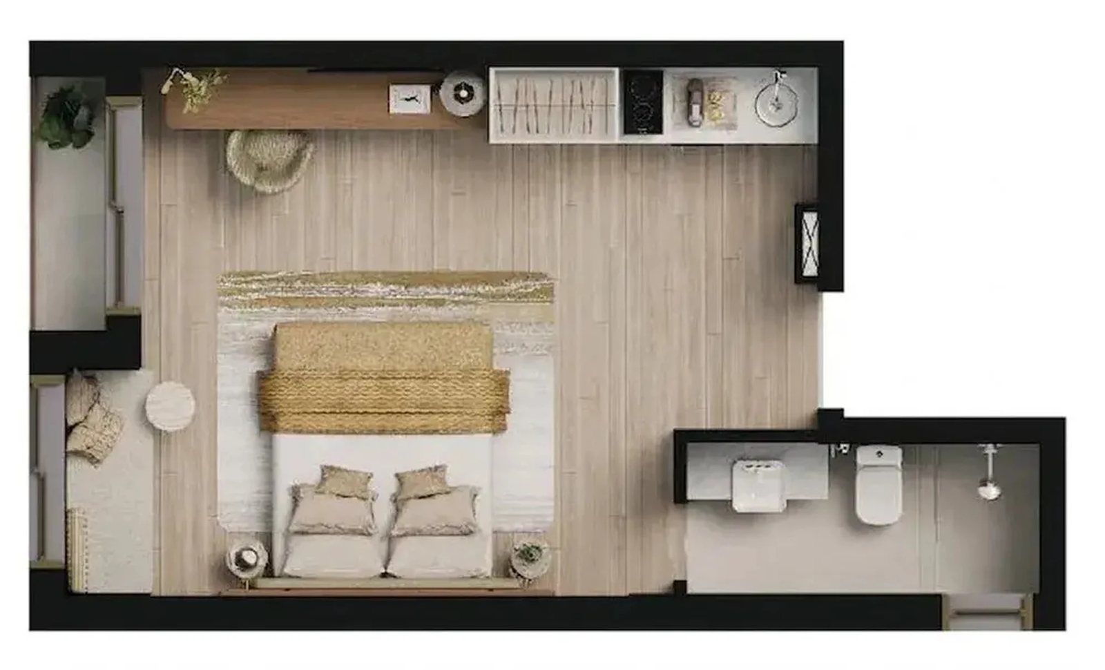 Planta 04 - 1 dorm 31m² - studio