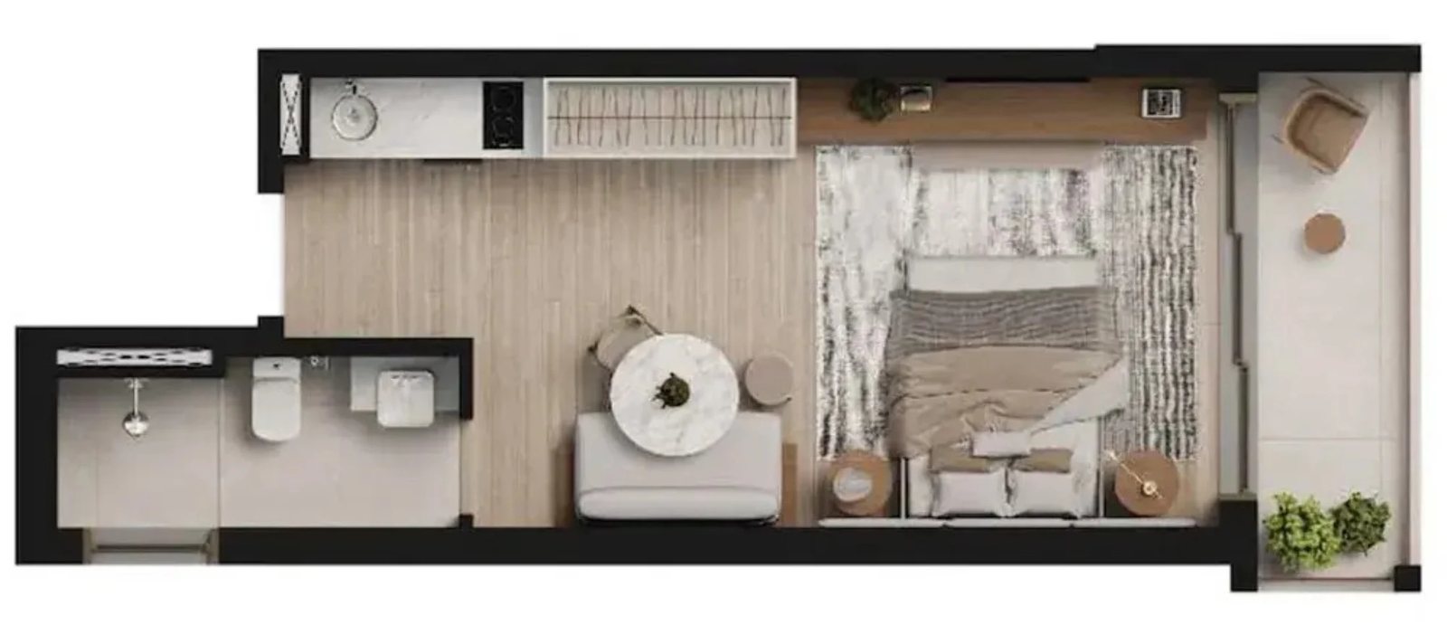 Planta 09 - 1 dorm 35m² - studio