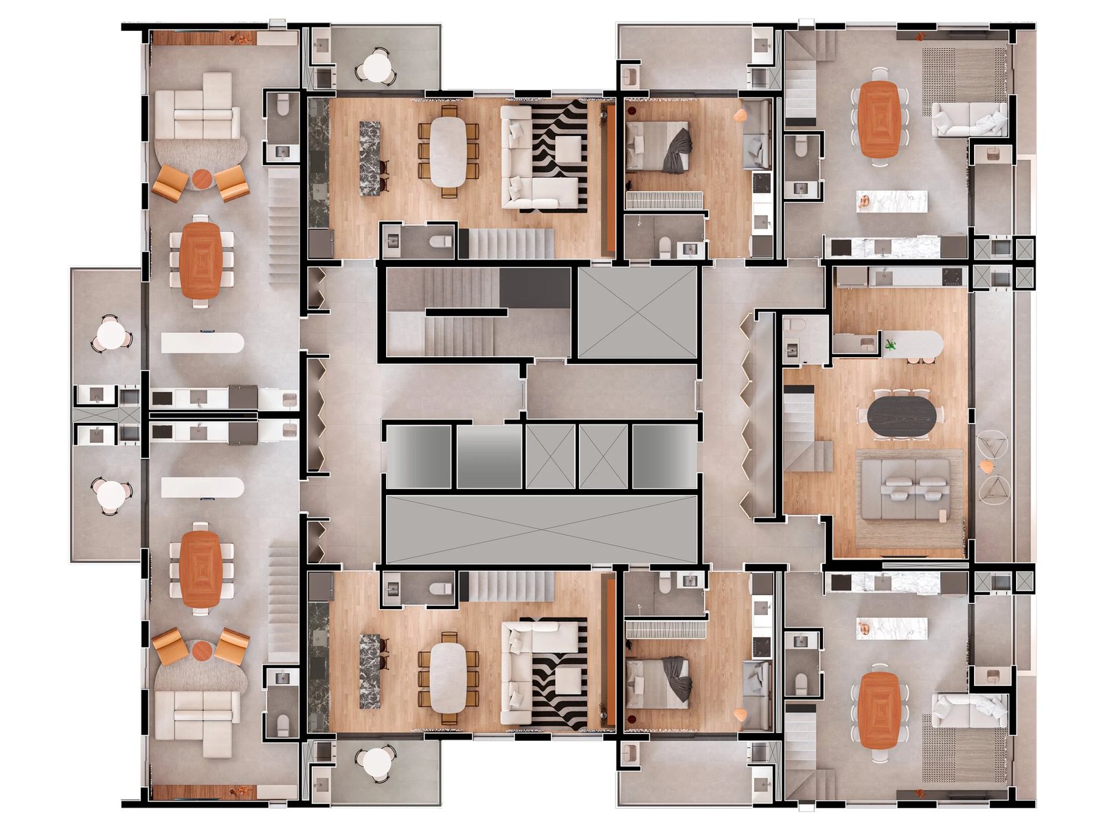 Pavimento cobertura duplex - inferior