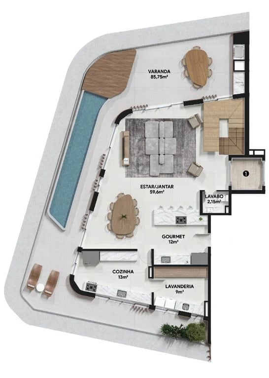 Planta 06 - 3 dorm 316m² - cobertura duplex - inferior - opção