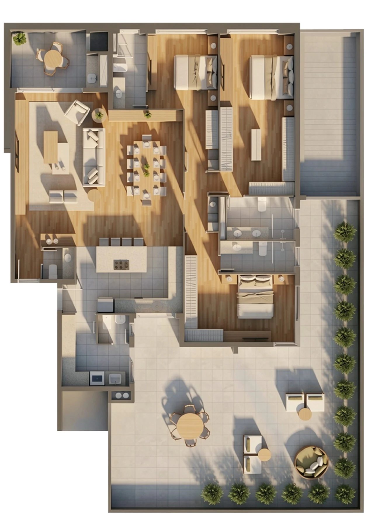 Planta 05 - 3 dorm 246,49m² - garden