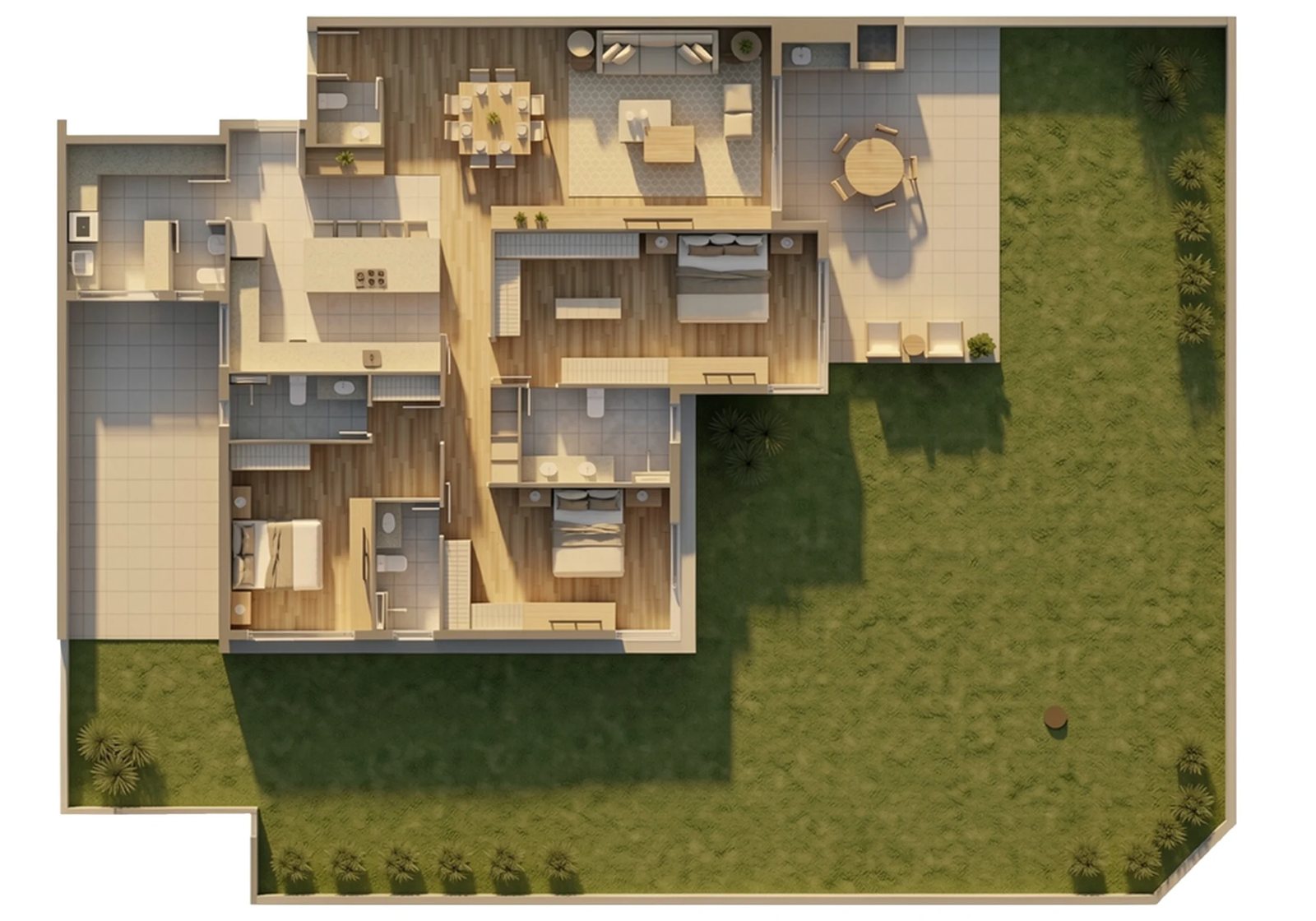 Planta 04 - 3 dorm 215,61m² - garden