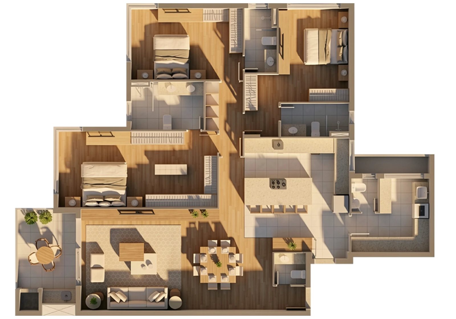 Planta 01 - 3 dorm 187,30m²