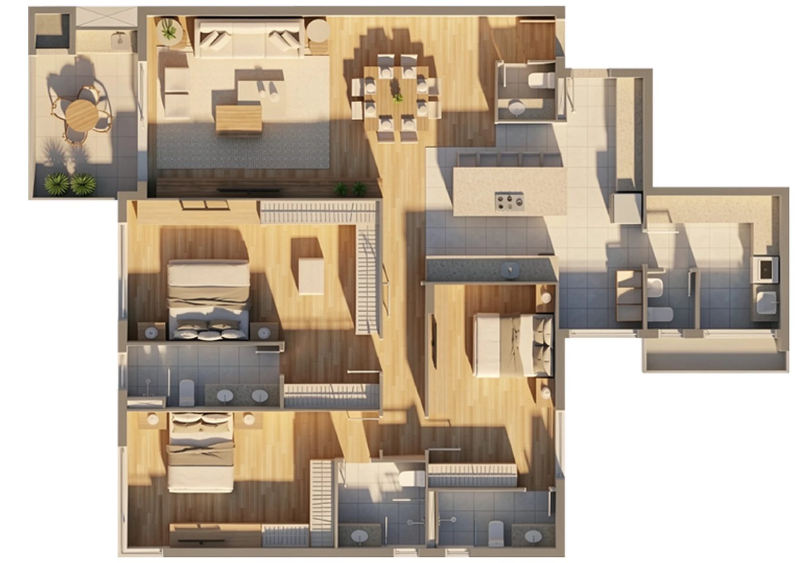 Planta 02 - 3 dorm 188,88m²