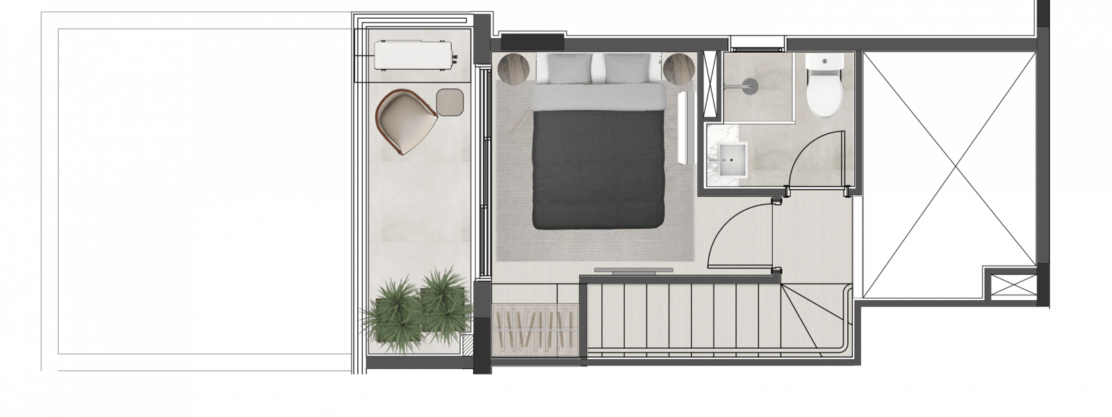 Planta 05 - 1 dorm 62m² - duplex superior