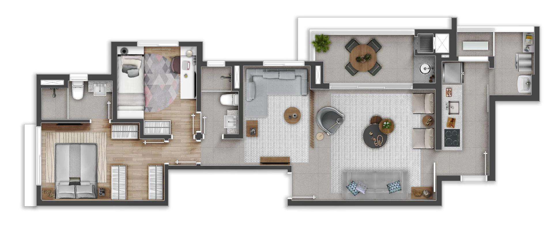 Planta 02 - 2 dorm 81m² - opção