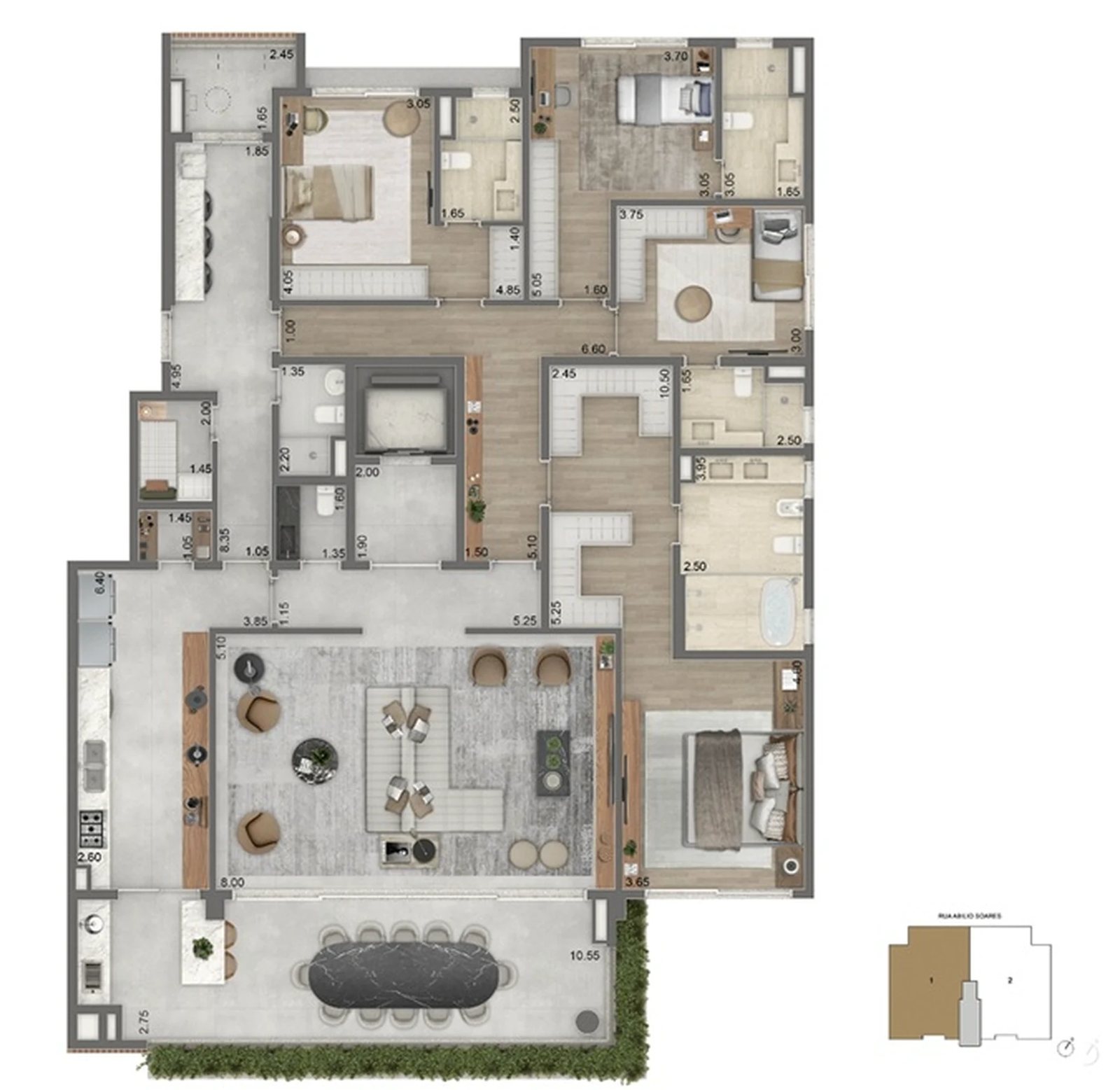 Planta 05 - 4 dorm 272,50m²