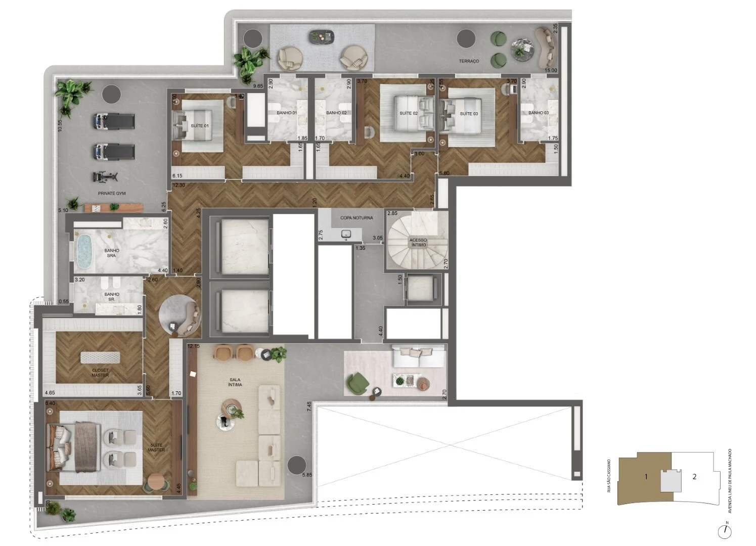 Planta 20 - 4 dorm 778m² - duplex - superior