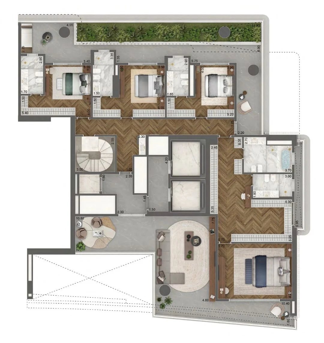 Planta 16 - 4 dorm 705m² - duplex - superior