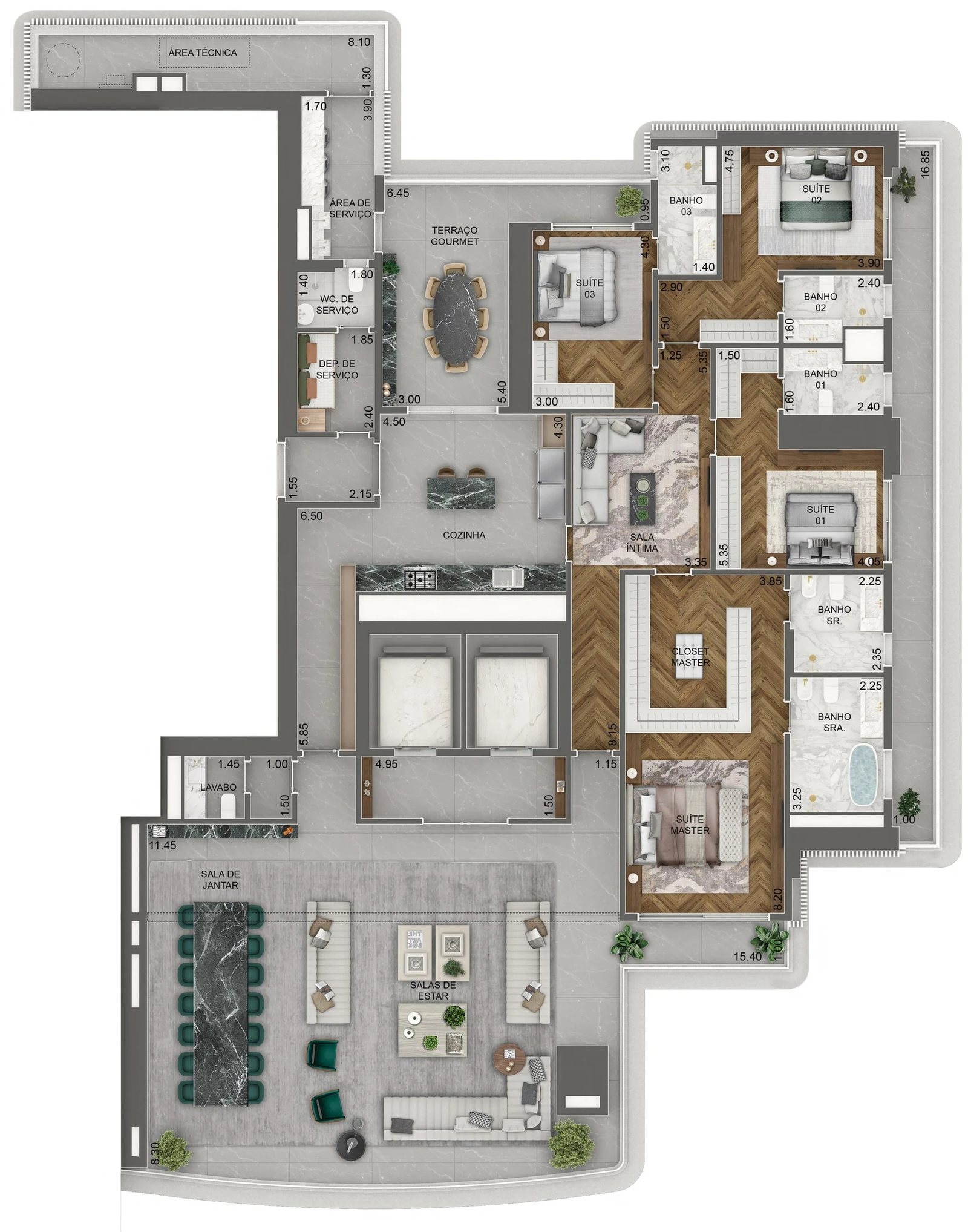 Planta 10 - 4 dorm 395m²