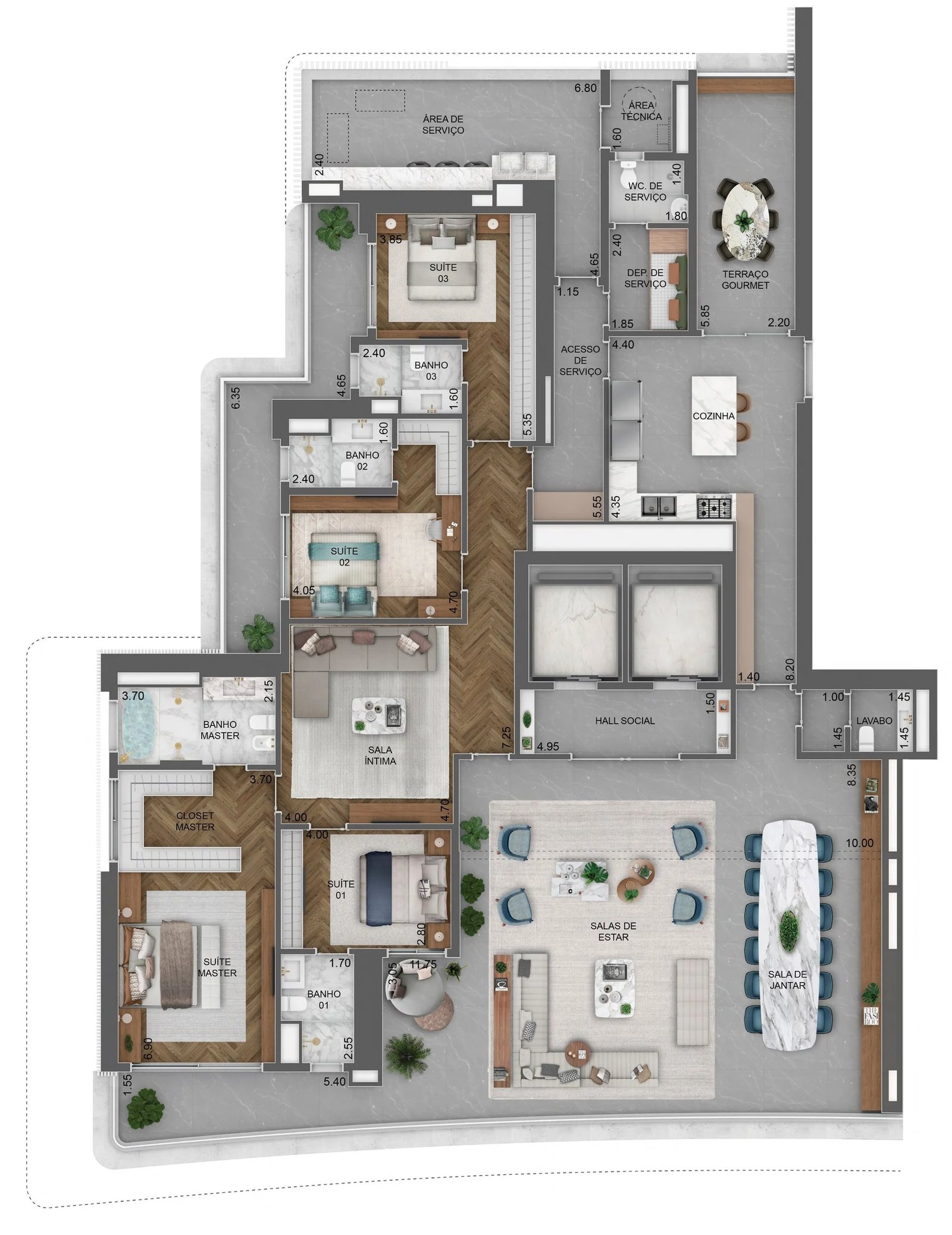 Planta 02 - 4 dorm 370,50m²