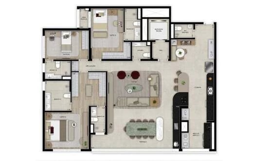 Planta 08 - 3 dorm 184m² - opção