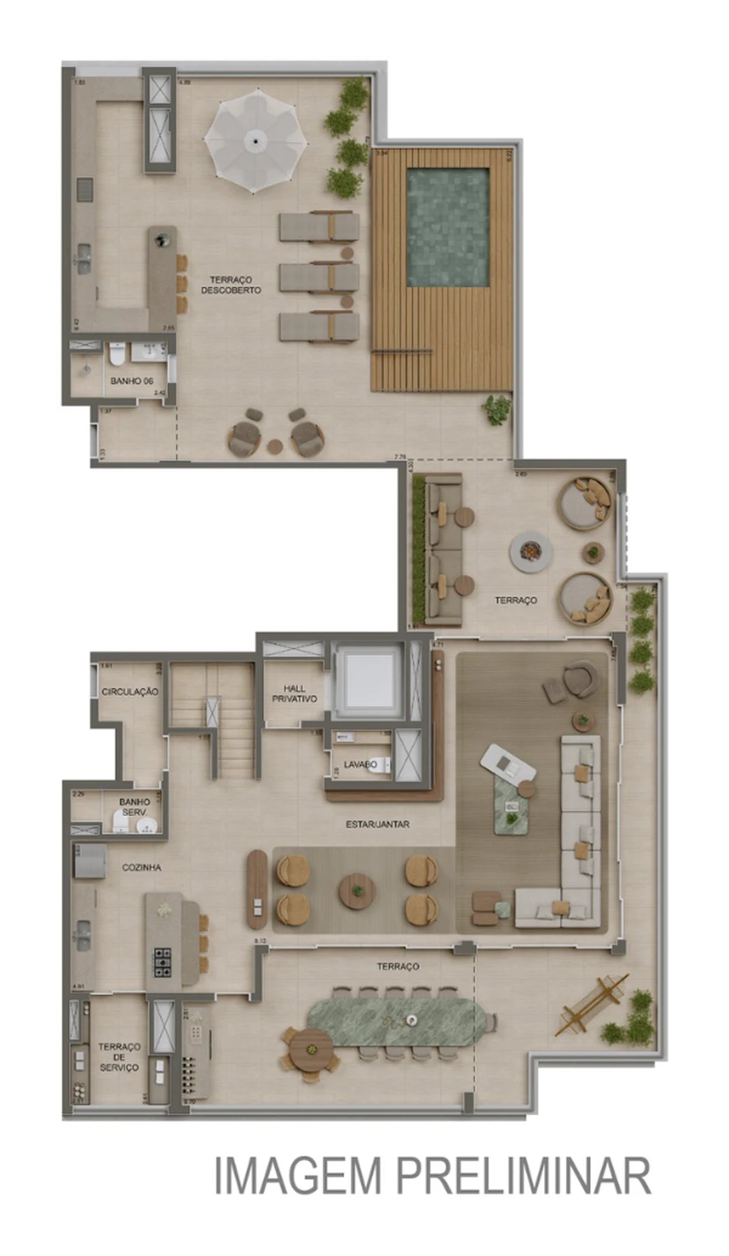 Planta 11 - 4 dorm 485m² - cobertura duplex - superior