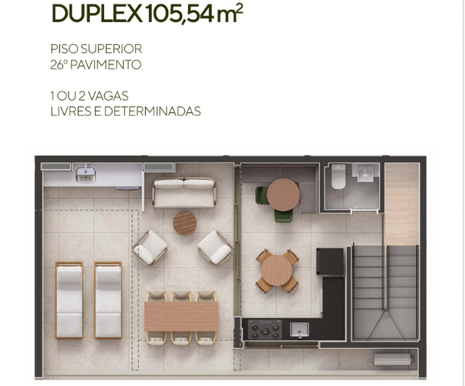 Duplex 105,54 m2 pavimento superior