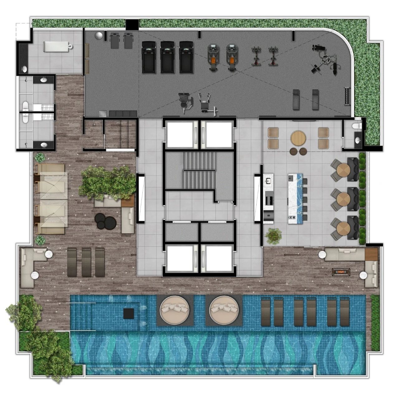 Implantação terraço