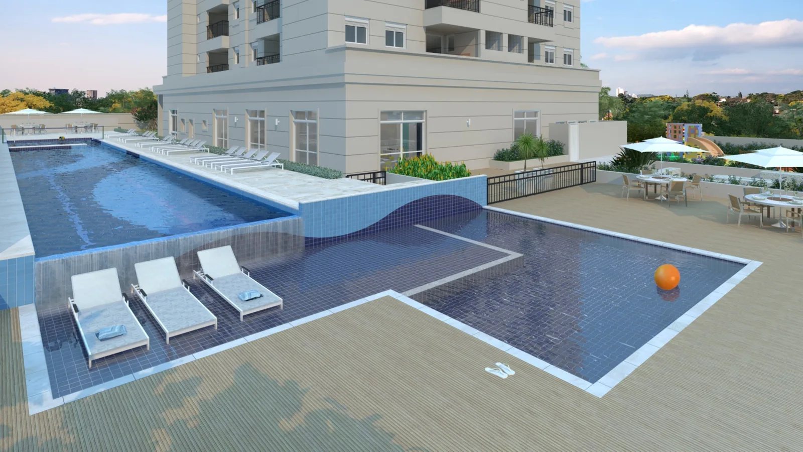 Ext Praça Morumbi — Piscina e deck molhado