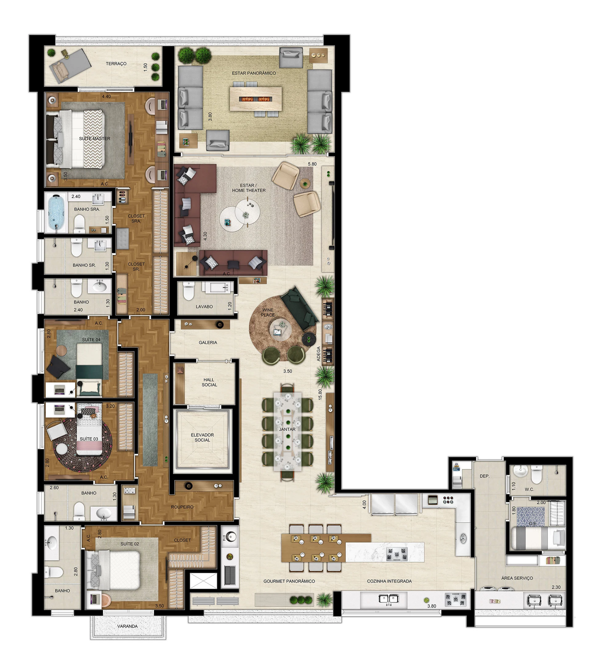 Planta 06 -4 dorm 252m²
