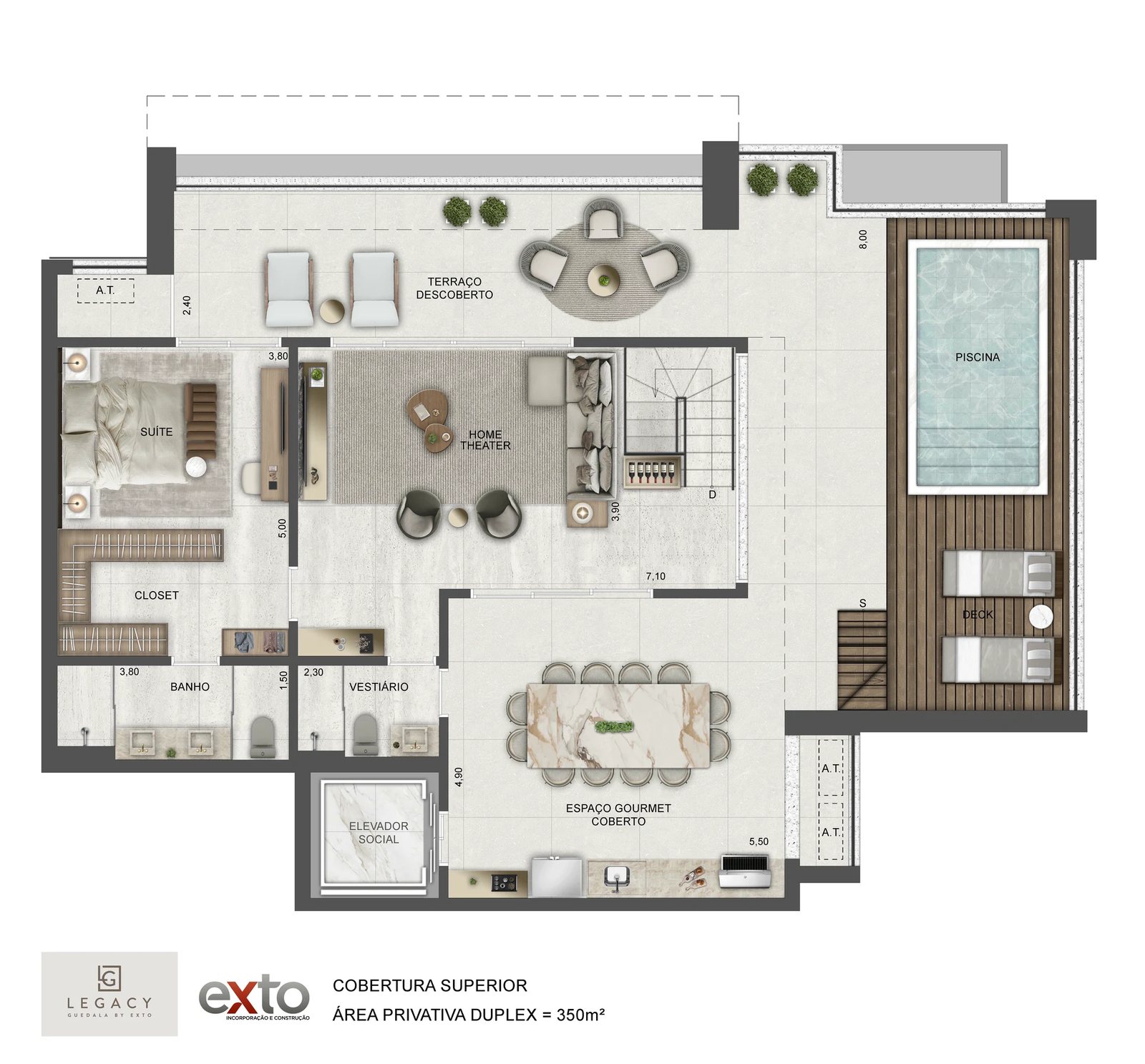 Cobertura Superior Duplex - 350 m²