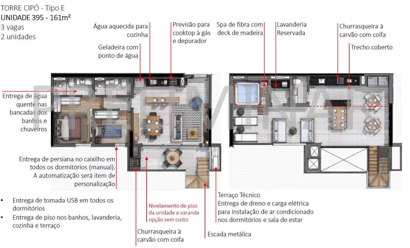 Planta 03 - 2 dorm 161m² - cobertura duplex