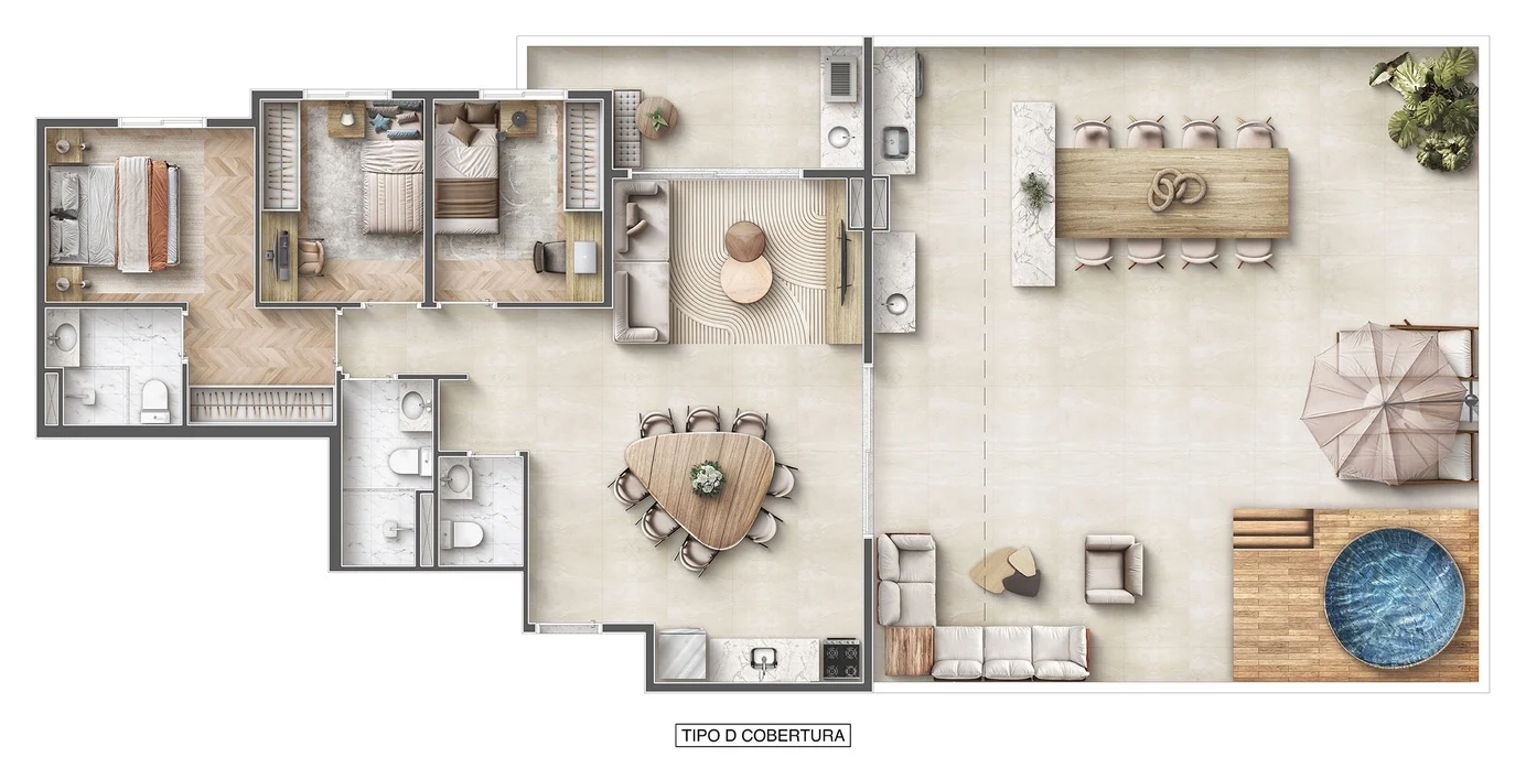 Planta 05 - 3 dorm 156,62m² - penthouse
