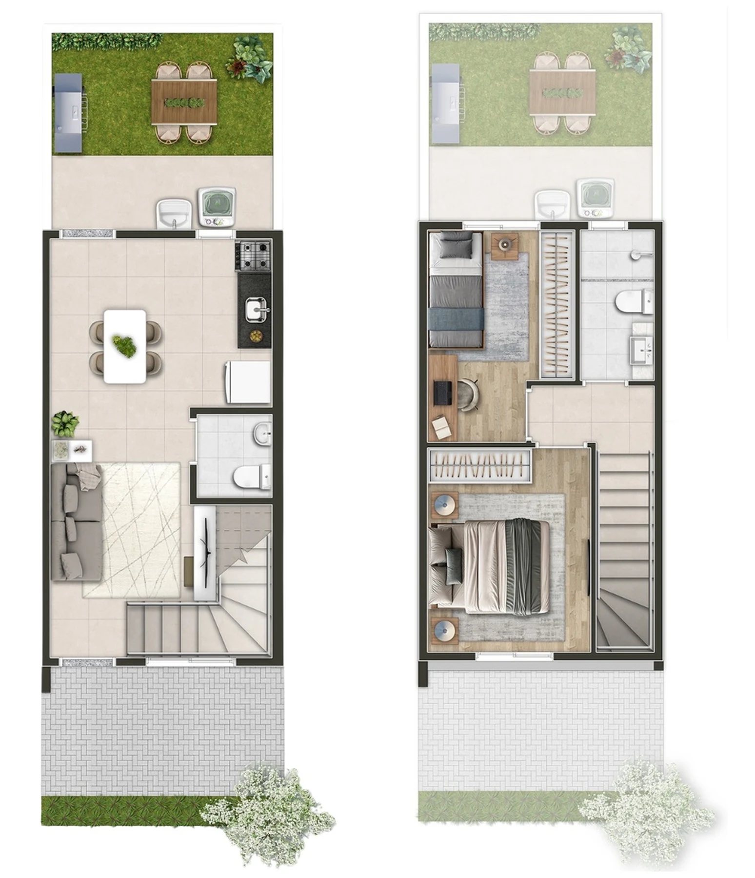 Planta 02 - 2 dorm 57,86m² - opção