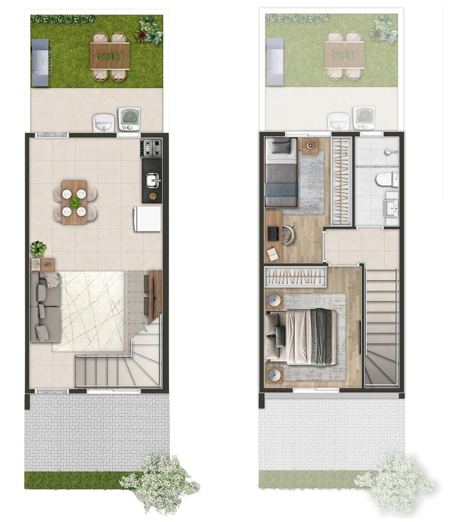 Planta 01 - 2 dorm 57,86m²