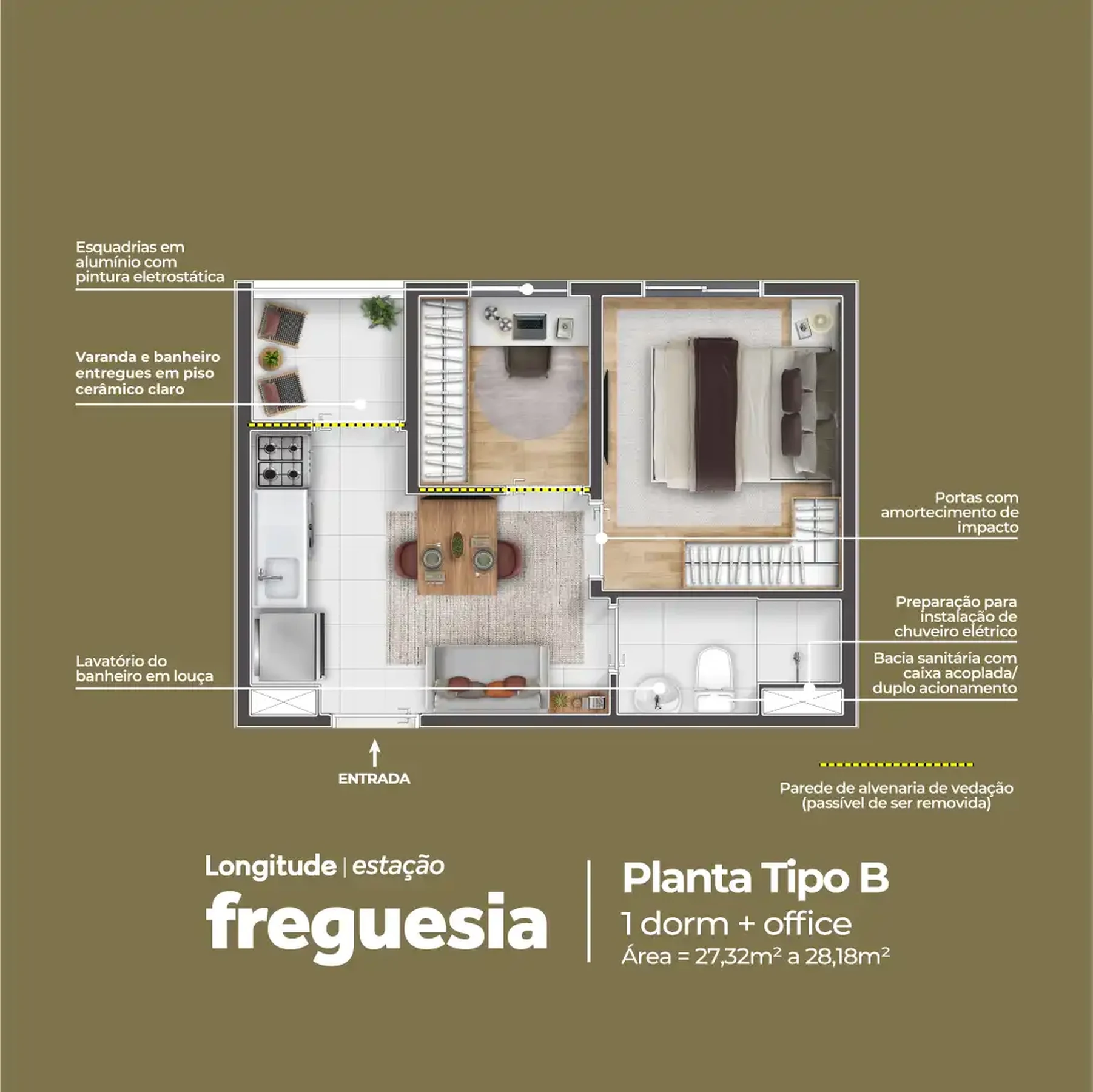 Planta 04 - 1 dorm 28,18m²