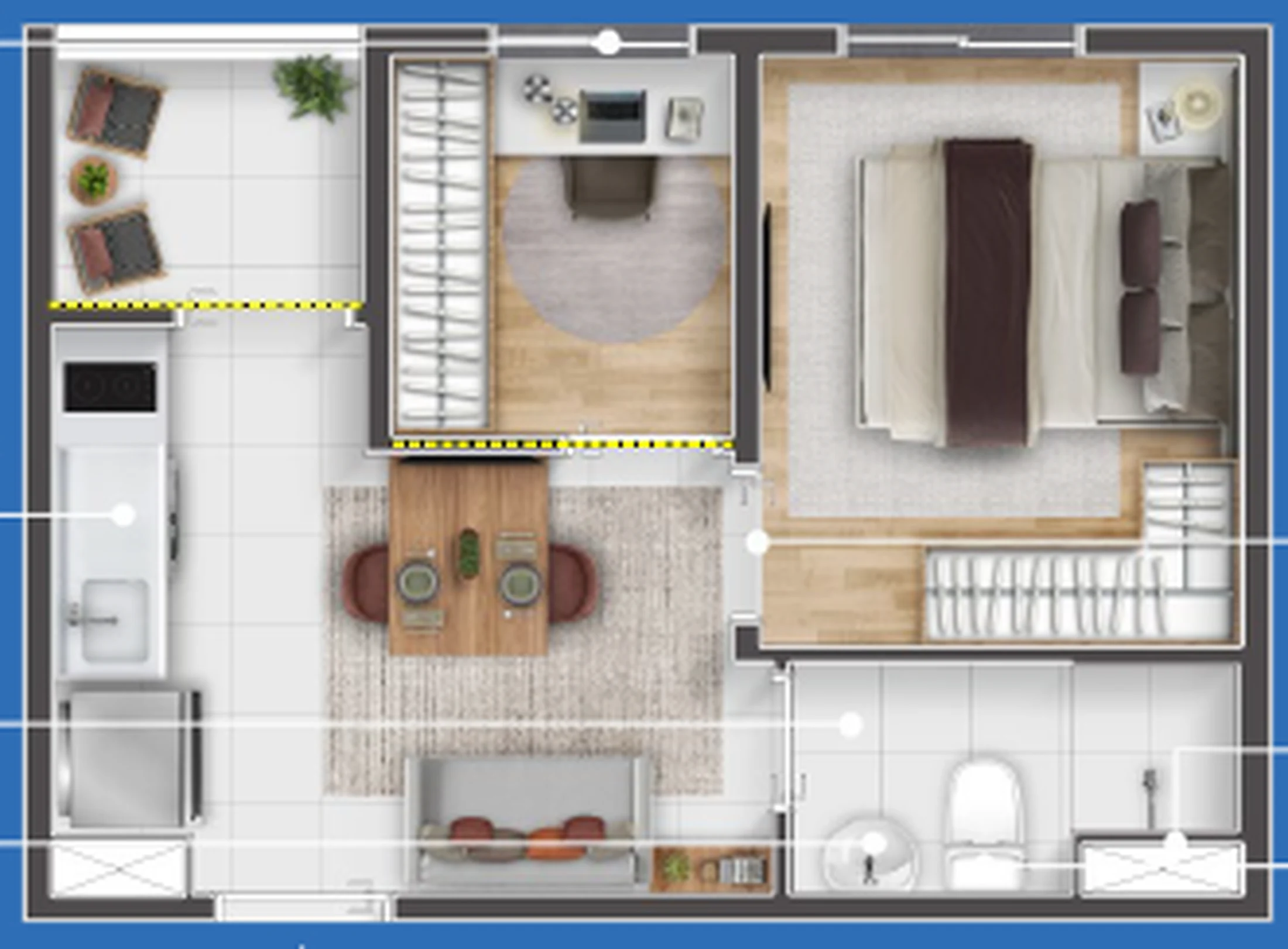 Planta 04 - 1 dorm 27m²