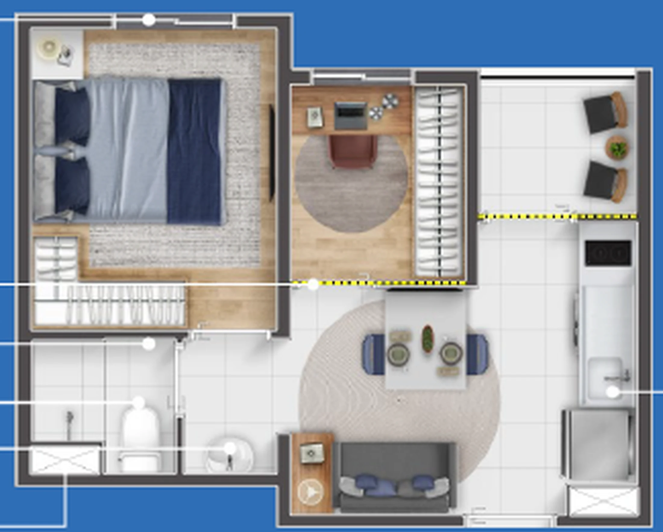 Planta 03 - 1 dorm 27m²