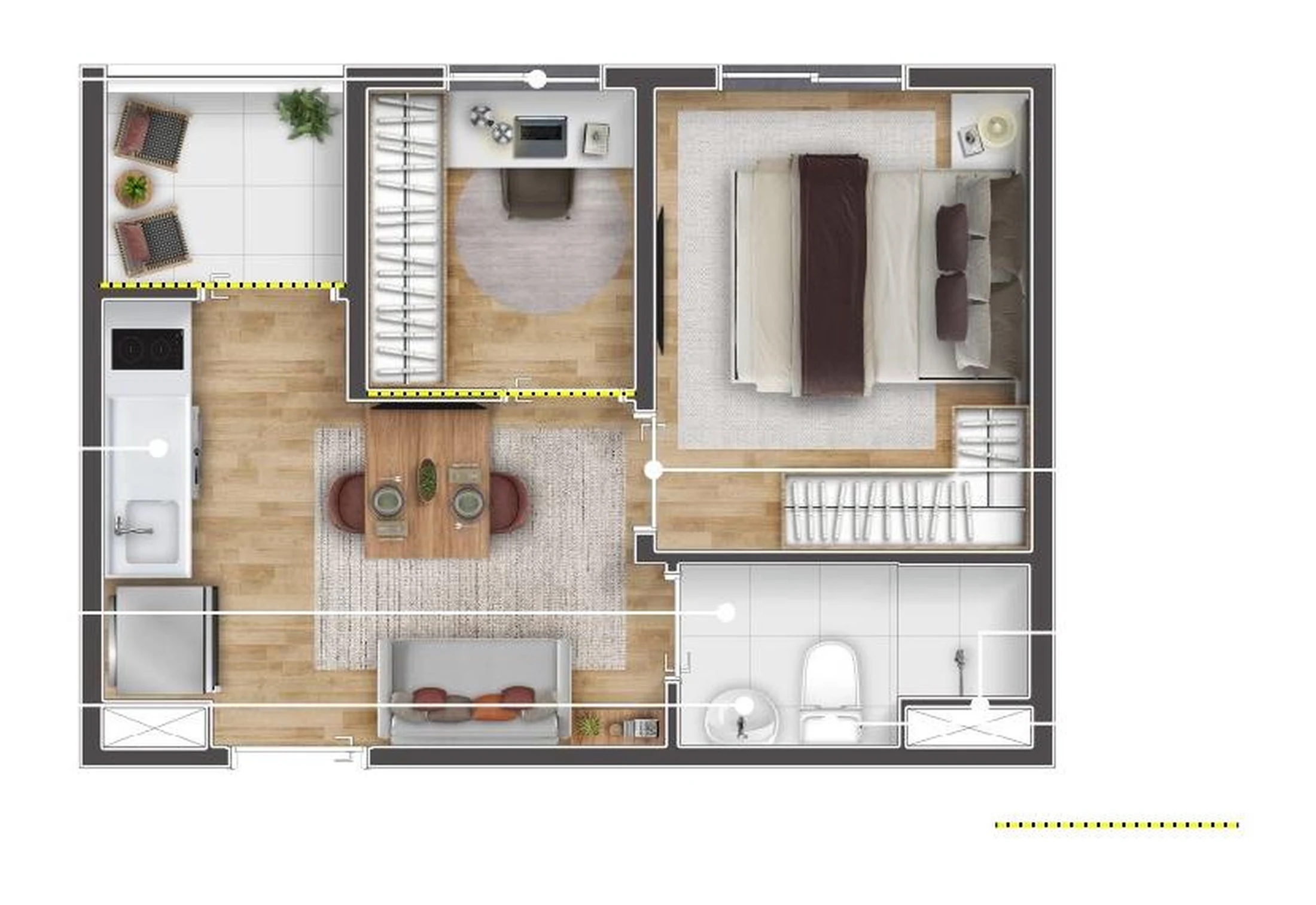 Planta 03 - 1 dorm 27,33m²