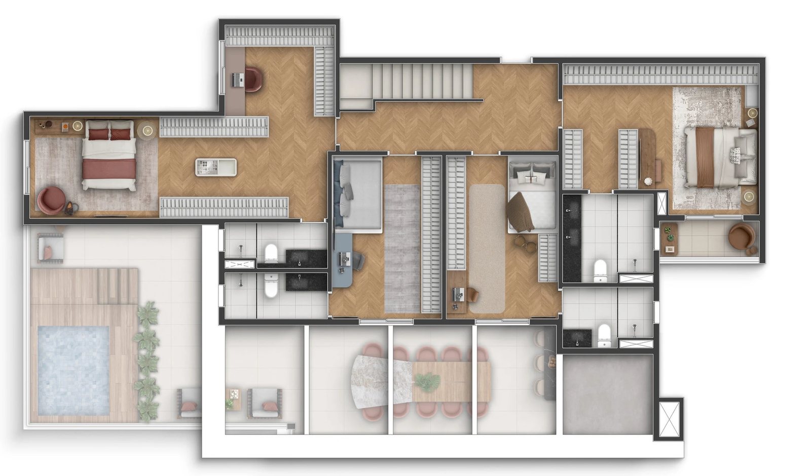 Planta 11 - 4 dorm 335m² - cobertura duplex - superior
