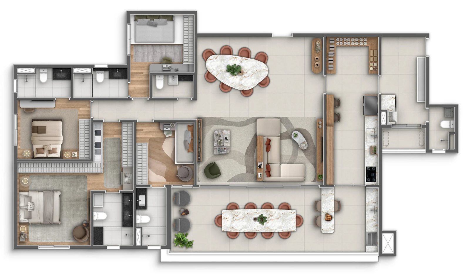 Planta 04 - 4 dorm 202m²