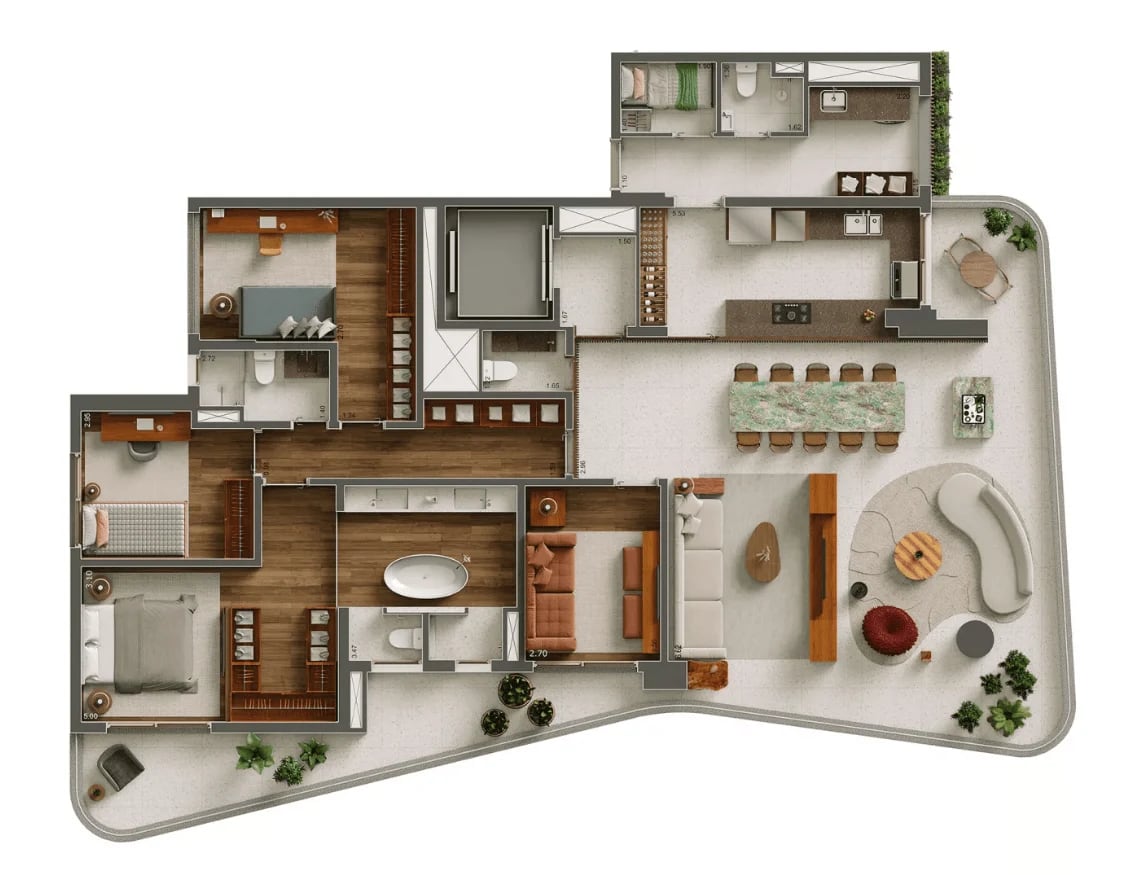 Planta 07 - 3 dorm 226m² - opção 2
