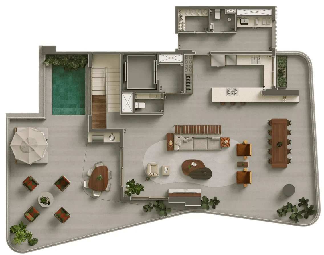 Planta 10 - 4 dorm 446m² - cobertura duplex - superior