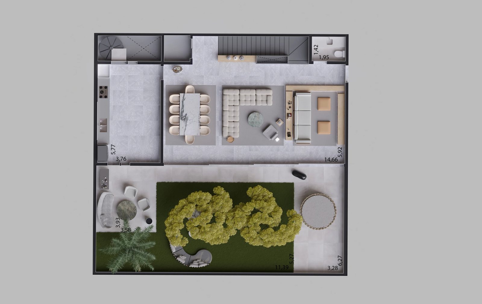 Planta 04 - 3 dorm 602,51m² - pavimento inferior - opção
