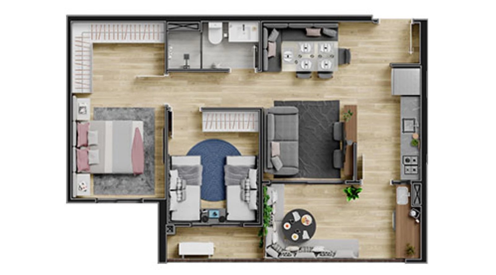 Planta 06 - 2 dorm 66 38m²