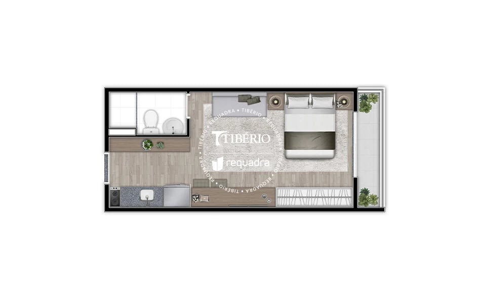 Planta 01 - 1 dorm 27 67m² - studio