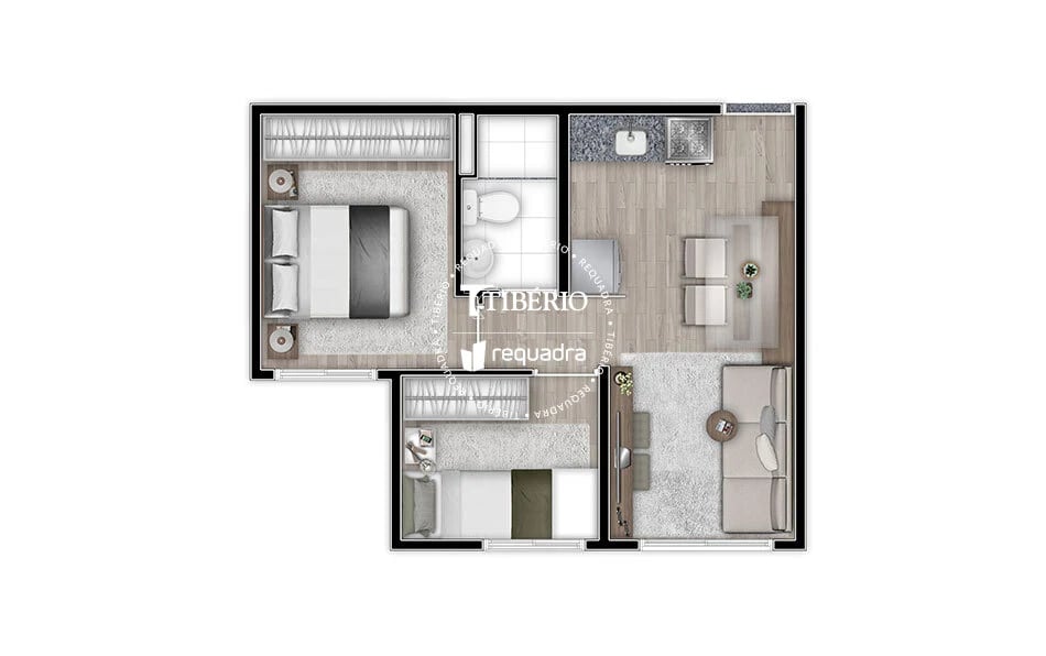 Planta 04 - 2 dorm 34 47m²