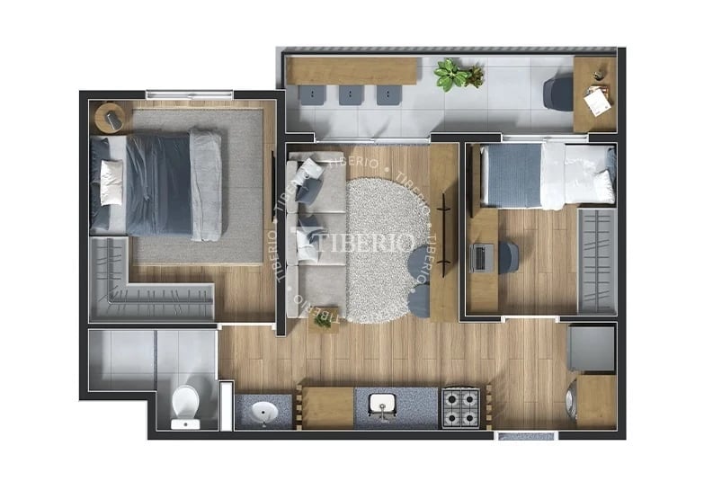 Planta 12 - 2 dorm 39,17m²