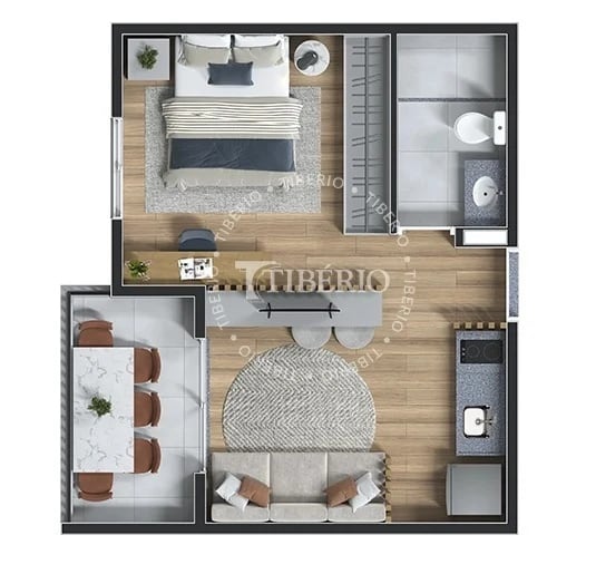 Planta 08 - 1 dorm 31m² - studio