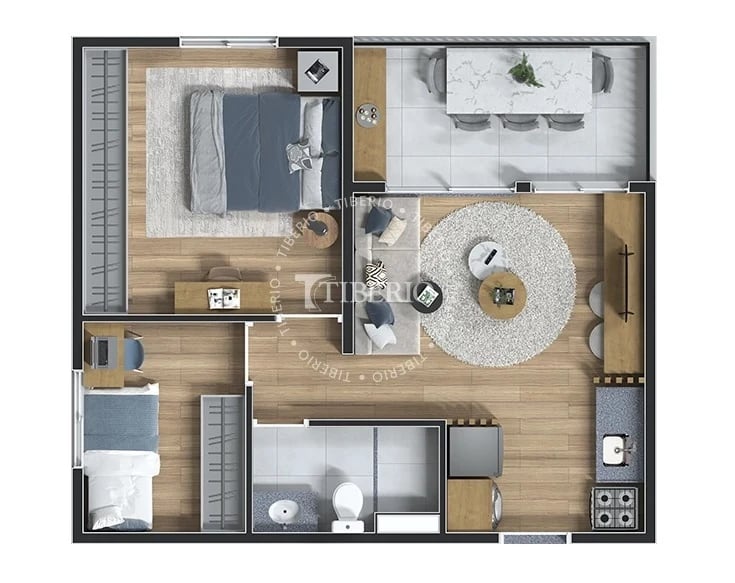Planta 14 - 2 dorm 45,10m²