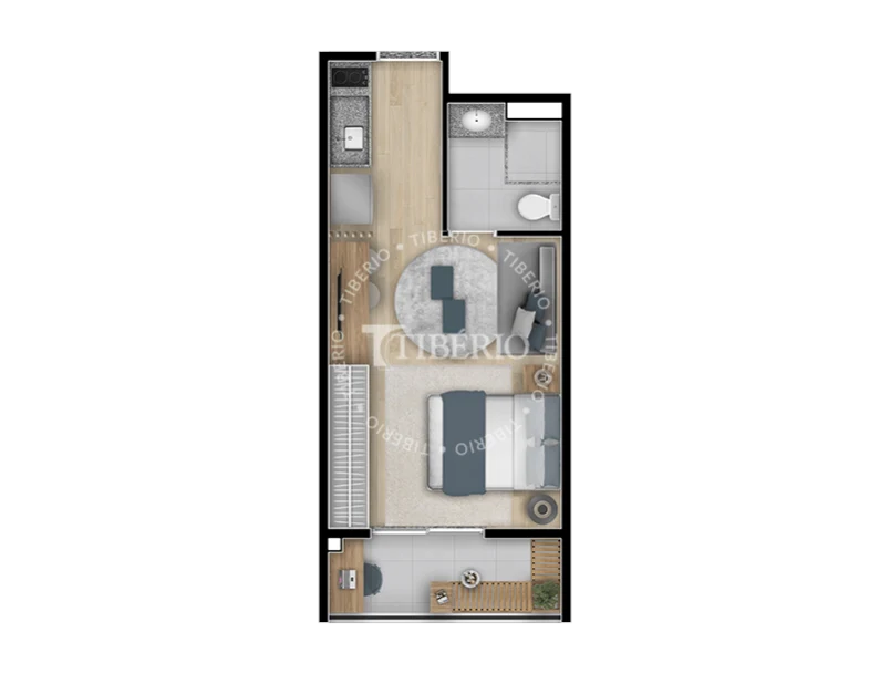Planta 03 - 1 dorm 26,94m² - studio