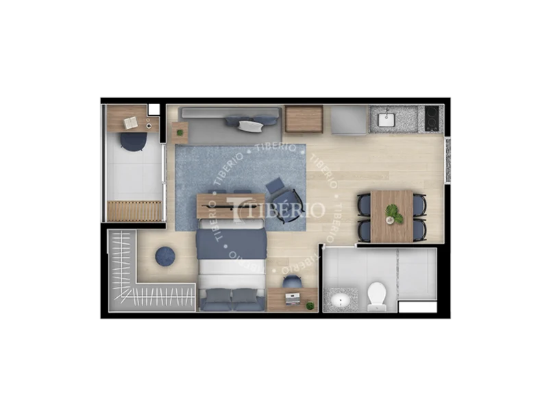 Planta 12 - 1 dorm 30,94m² - studio