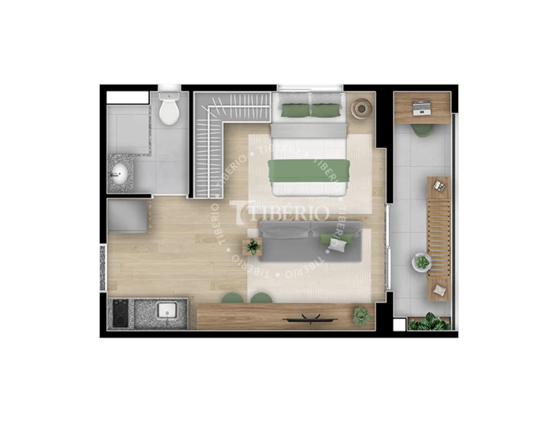 Planta 11 - 1 dorm 30,57m² - studio