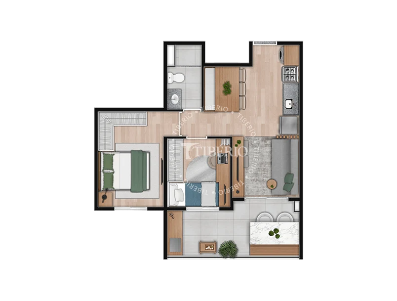 Planta 13 - 2 dorm 48,92m²