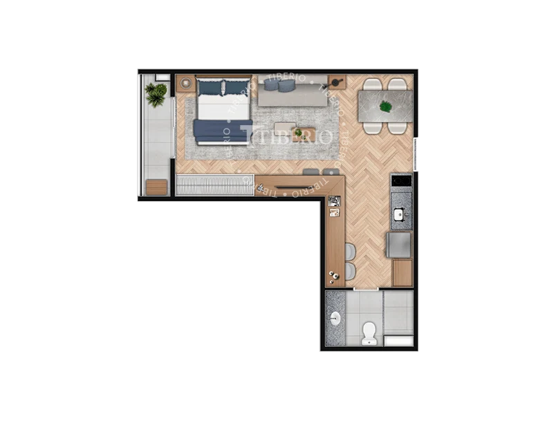 Planta 05 - 1 dorm 35,38m² - studio