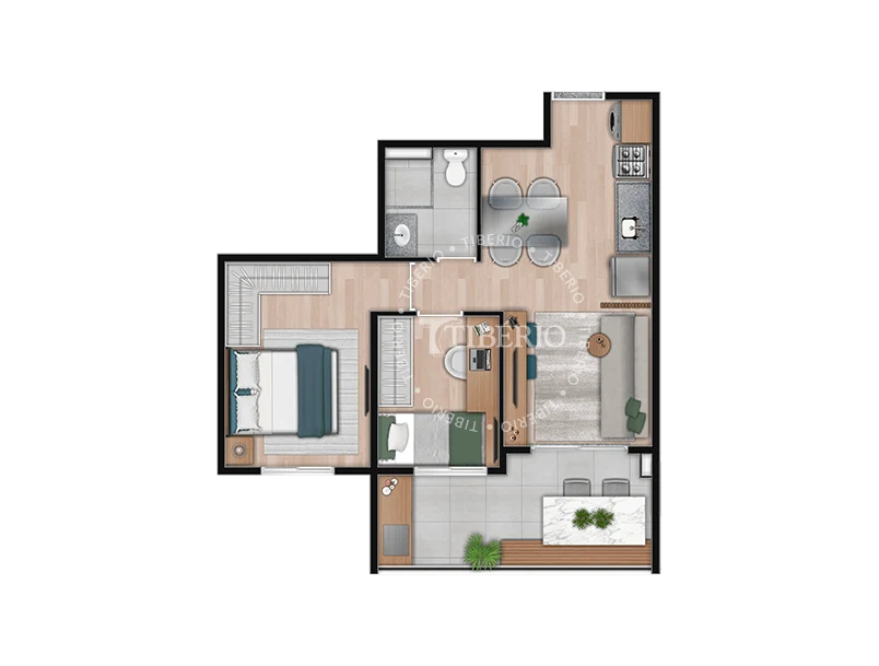 Planta 11 - 2 dorm 45m²